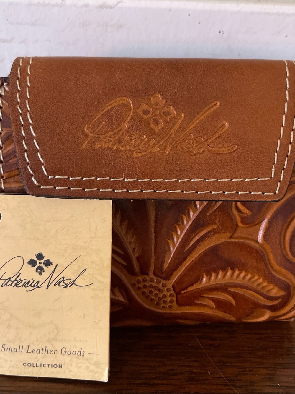 Patricia Nash Brown Tooled Leather Wallet